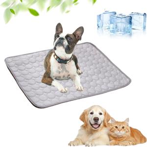 Dog Cooling Mat, Washable Portable Pet Cooling Pad for Dogs Cats, Indoor Outdoor Sleeping Mat - Keep Cool for Pets (Grey, XL 27.5x21.6 Inches