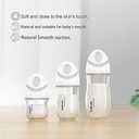 Natural Glass Baby Bottle for Breastfeeding Babies, Newborn Anti-Colic Bottle Set with Slow Flow Nipple, 0-3 Months, 5 oz, 2 Pack - White