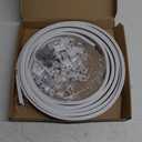 Plastic Curved Curtain Track 5M Flexible Bendable White Ceiling Mount Rail for Room Divider, Shower, Bathroom, Drop Ceiling Installation, White, 13.4"L x 1.38"W