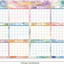 7 x 2026 Calendar Wall Calendar Stickers,January-December Calendar 44x30 Large Wall Calendar Poster with Removable Monthly Planner Sticker Strips, Weather & Emotion Icons for Home Office School Planning (Pink)