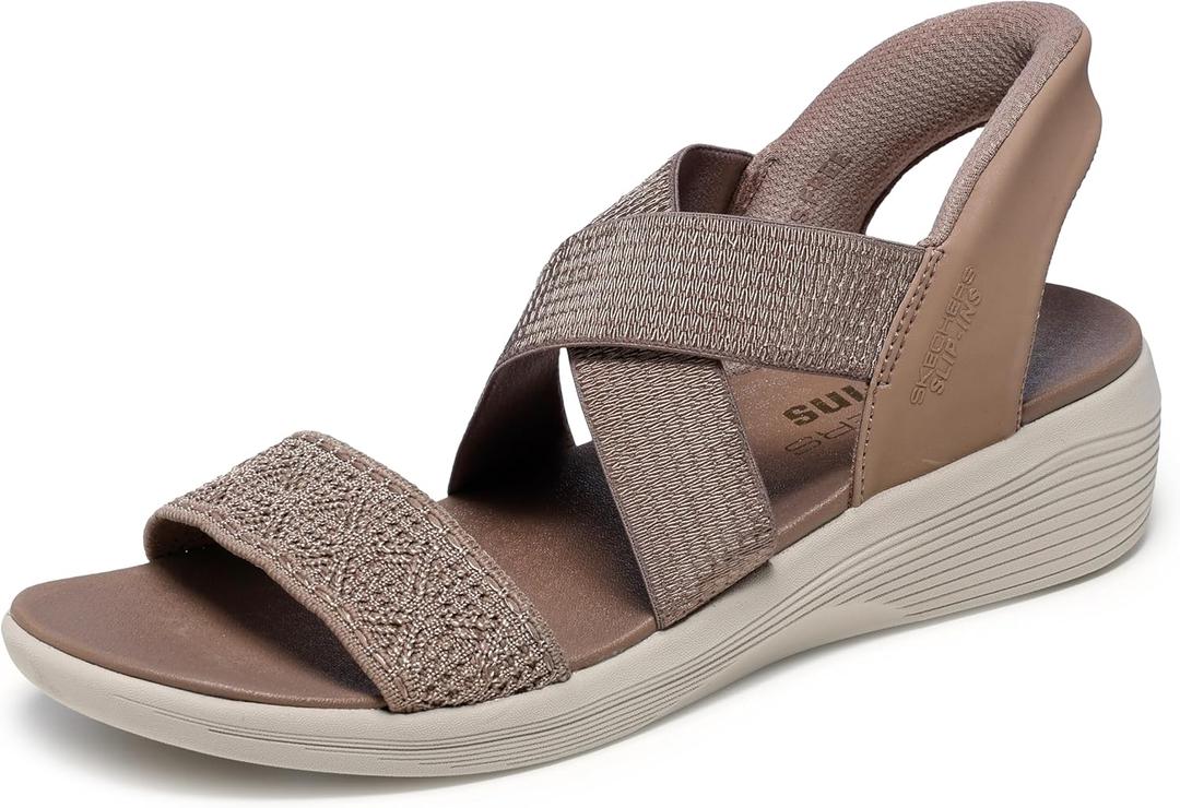 Skechers womens Arya - Very Demure Hands Free Slip-ins (7, Mocha)