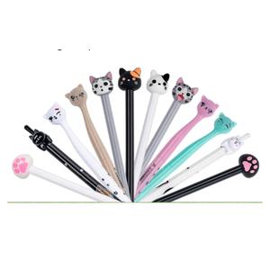 cute cat gel pens,fun kawaii pens set,Animal black ink pens for kids office school supplies,12-Styles ( 24count)