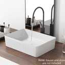 Rectangular Vessel Sink 20 Inch Above Counter - White Ceramic Rectangle Countertop Bathroom Sink, 20" x 13.5" Modern Vanity Art Basin Porcelain Hand Was