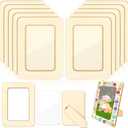 VOKOY 15 Pack Wooden Picture Frames for Crafts, 4" x 6" Photos DIY Wood Frames for Crafting,Unfinished Standing Photo Frame with Clear Protector DIY Wood Decorate for Mother's Day Birthday Party Gifts