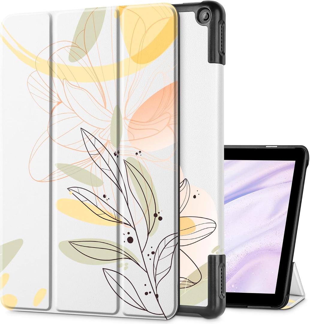 Mektron Case for All-New Amazon Fire HD 10 Tablet 13th Generation 2023 Release, Slim Fit Standing 10.1" Trifold Stand Cover with Auto Sleep/Wake,Floral S752