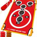 Swooc Games - Coney Island Toss™ - Arcade Style Cornhole Board Set w/Carrying Case & 15+ Games - Corn Hole Games for Adults - Kids Bean Bag Toss Game - Kids Cornhole Set w/Bags - Outdoor Yard Games