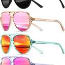 KUGUAOK Polarized Aviator Sunglasses for Women Sporty Style Running Sun Glasses Tangle Free Frame Vintage Trendy Shades