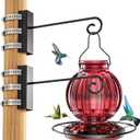 2 Pack Bird Feeder Hanger Hook, Pole Mounting Kits with Adjustable Clip Rings, Outdoor Hanging Bracket for Camping Lantern Rack, Tree Branch Hooks for Wild Bird House Holder (46-70mm/1.8" to 2.75")