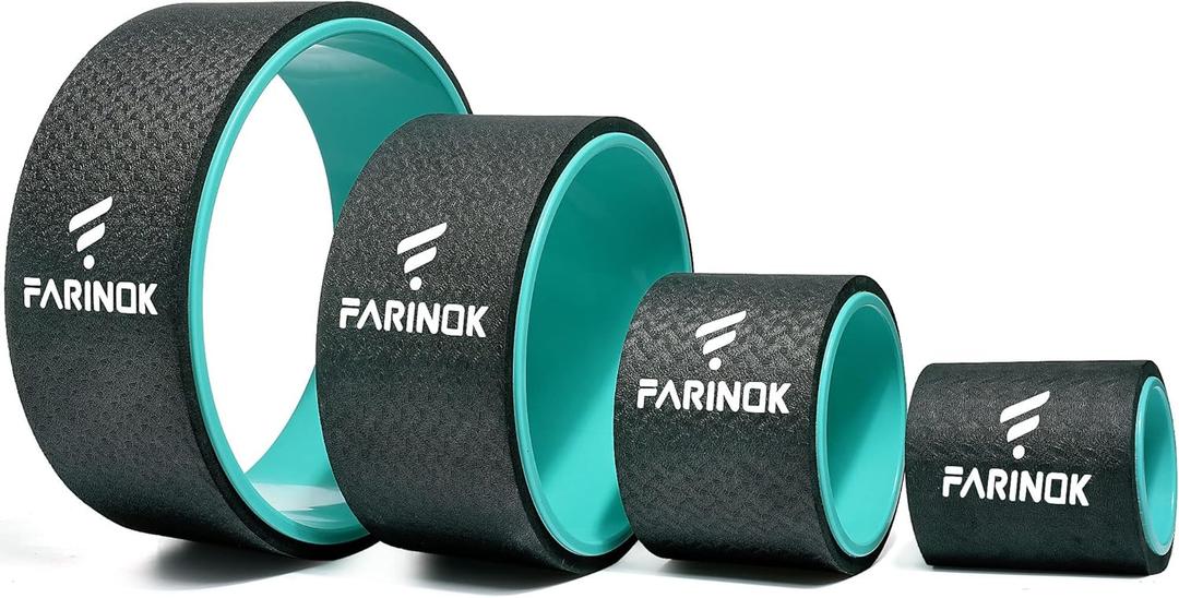 Yoga Wheel Set of 3+1, Upgraded 10MM Thick Back Wheels for Pain Relief & Stretching, Strongest Back Roller for Deep Tissue Massage, Improving Yoga Poses Backbend