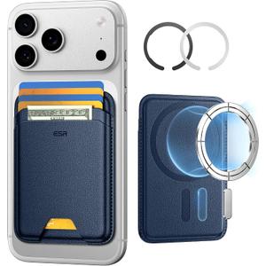 ESR for MagSafe Wallet, 5 Card Holder with RFID Blocking, MagSafe Sticker Included, Slim Magnetic Wallet for iPhone 17e/17/16/15/14/13/12 Series and Selected Samsung Devices, Not for 13/12 Mini, Blue