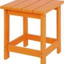 LZRS Adirondack Square Outdoor Side Table for Patio, Pool Composite Patio Table,HDPE End Tables for Backyard,Pool, Indoor Companion, Easy Maintenance & Weather Resistant(Orange)