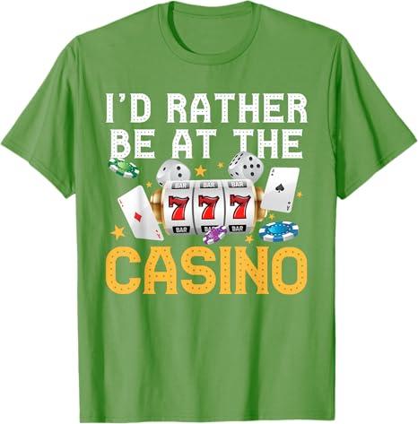 Funny Casino Gambling Art Men Women Las Vegas Slot Machine T-Shirt (Small, Green)