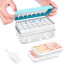 Ice Cube Tray with Lid and Bin, PHINOX 56 pcs Ice Trays for Freezer, Ice Cube Trays for Freezer with 2 trays, Container, Lid & Ice Scoop, BPA Free, 0.8"-2tier