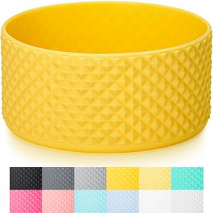 Protective Silicone Boot for 32 40oz Hydroflask Water Bottles, Anti-Slip Protective Sleeve Bottom for 64oz Hydro Flask Water Bottles (Yellow)