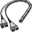 EZDIY-FAB GPU Power Sleeved Cable Extension, 16pin(12+4) 12VHPWR PCIe 5.0 Connector Male to 4X PCIE 8 PIN for RTX 3090Ti/RTX4090/RTX4080, with Pre-Installed Cable Combs-16AWG/Black White