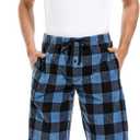 DG Hill 1 Pack or 3Pack Mens PJ Pajama Pants Bottoms Fleece Lounge Pants Sleepwear Plaid PJs with Pockets Microfleece, Large