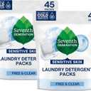 Seventh Generation Laundry Detergent Packs, Free & Clear, 90 Loads (2 pouches, 45 Ct EA)