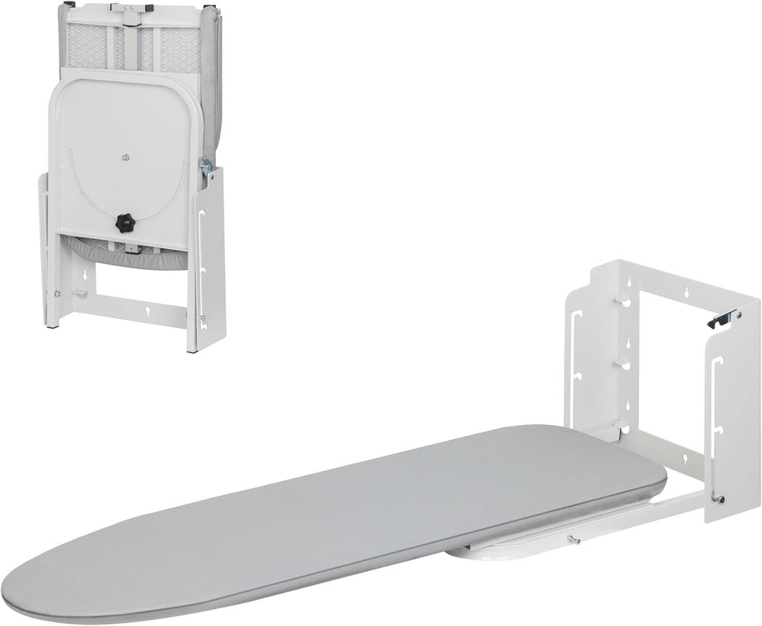 Wall Mounted Ironing Board, 180 Rotation, Space-Saving Fold Down, 36" x 12", Silver