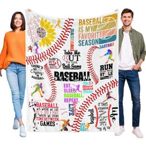 Baseball Blanket - Baseball Gifts,Baseball Gifts for Boys,Unique Baseball Gifts for Kids,Baseball Gifts for Men Women,Baseball Coach Gifts,Gifts for Baseball Players Blanket 50" X 40"