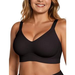 OEAK Womens Wireless Seamless Bras Full Coverage Supportive Lounge Bra Push Up Plus Size Everyday Bra Comfortable Tshirt Bras, 4XL
