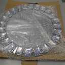 12 Pcs 12 Pcs Silver Mirrored Glass Charger Plates 13", Square Diamond Rim
Round Mirror for Wedding Dinner Tables Decoration, Crystal Diamond Edge Settings for Birthday Halloween Christmas Party Event