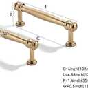 2 Pack 4 inch(102mm) Center to Center Champagne Bronze Cabinet Pulls Solid Cabinet Hardware Heavy-Duty Drawer Pulls Kitchen Handles for Cabinets Cupboard Handles