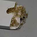 100 Pcs Paper Clips Metal Wire Hollow Out Clothespins Multi Purpose Utility Binder Clips Invoice Bill Stainless Steel Hanging Clothes Pins for School Kitchen Outdoor Office(Small,Gold)