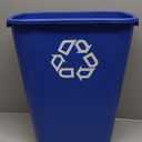Rubbermaid Commercial Products Deskside Recycling Can, 10.25-Gallon/41-Quart, Blue Recycling Symbol, Plastic, for Bedroom/Bathroom/Office/Under Desk/Sink