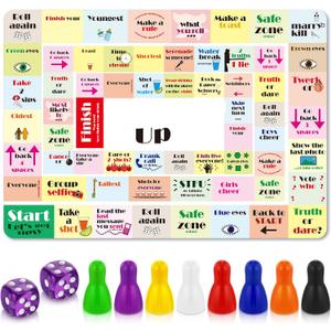 Tipsy Games for Adults Leather Mat Board Game Interactive Party Board Waterproof Foldable Fun Tipsy Games for Family Party, Easy to Carry, Christmas Birthdays Gifts