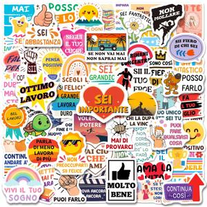 200PCS Italian Motivational Stickers for Students Teachers, Inspirational Stickers for Adults Women, Affirmation Positive Quote Decals for Class Rewards Scrapbook