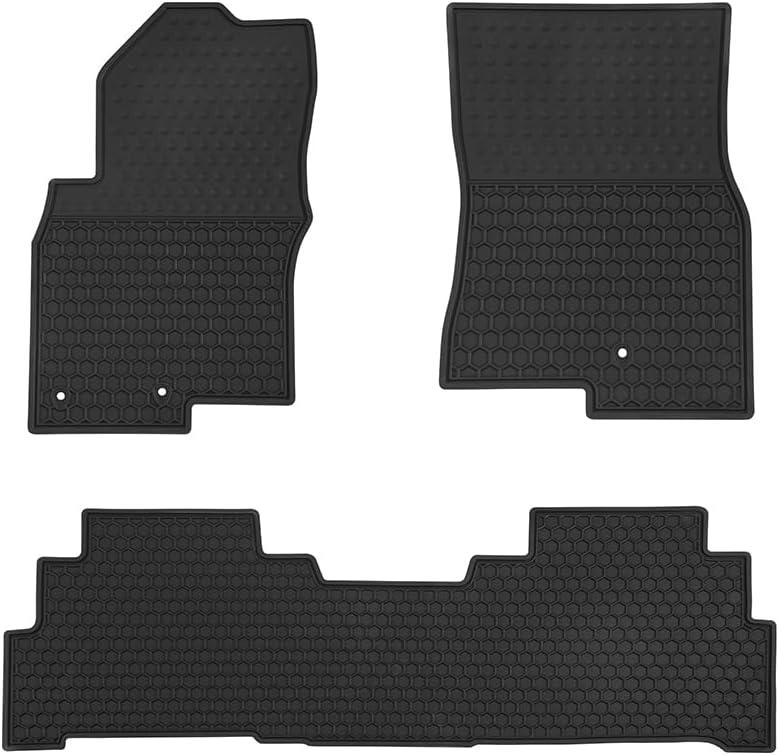 Car Floor Mats Custom Fit for Nissan Frontier 2008-2021 Crew Cab Odorless Washable Heavy Duty Rubber (All Weather) Floor Liners Black