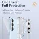 GVIEWIN for Samsung Galaxy S26 Plus Case, Clear Floral Slim Shockproof Protective Women Phone Case, Non-Yellowing, with Screen Protector&Camera Lens Protector for S26 Plus 6.7", Hibiscus