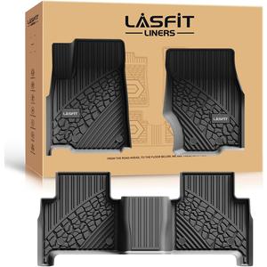 LASFIT Floor Mats for Jeep Grand Cherokee WL 2022-2025 2026 5-Seat (Include 4xe, NOT for L) All Weather TPE Custom Fit Car Mats Floor Liners 1st & 2nd Row, Black