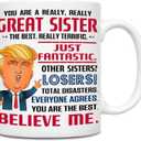 Gifts for Sister, Funny Coffee Cup for Sisters  Birthday, Christmas, or Friendship Gift for Women, BBF, Bestie, 11 oz Mug