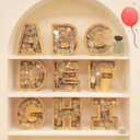 Wooden Letter Piggy Bank, Cute 26 Alphabet Money Bank, Personalized Bills and Coins Bank Money Box, Cash Saving Bank for Adults Boys Girls Best Gift (M)