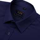 J.VER Men's Dress Shirts Solid Long Sleeve Stretch Wrinkle-Free Formal Shirt Business Casual Button Down Shirts (Blue, L)