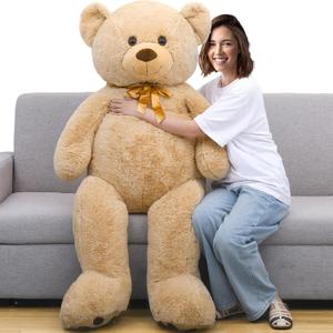 Tezituor Giant Teddy Bear 5 Feet Tall - Light Brown Life Size Teddy Bear Stuffed Animals 59" - Fluffy Huge Teddy Bear with Footprints - Cuddly Love Gift for Girlfriend, Brown