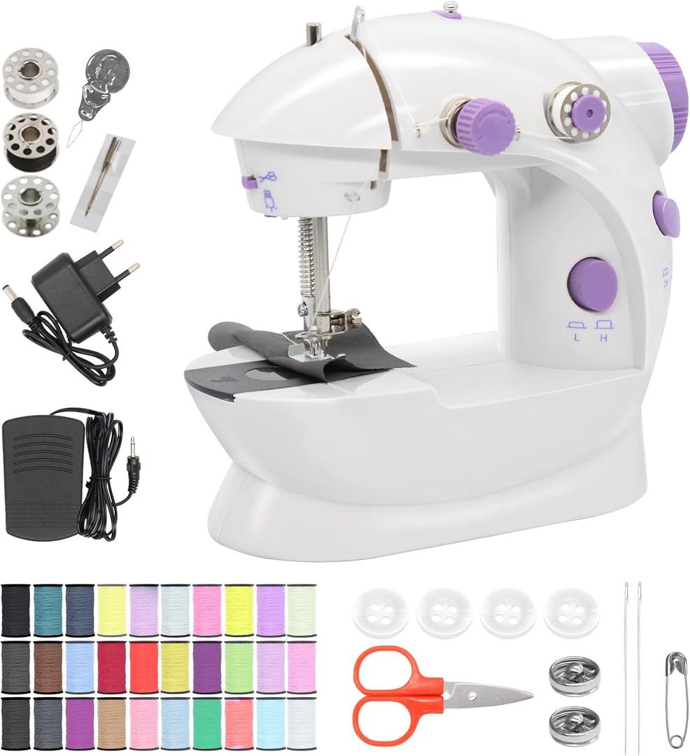 Mini Sewing Machine for Beginner, Dual Speed Portable Sewing Machine, Small Household Electric Portable Sewing Tool with Sewing Kit for Adults Kids DIY Crafts Mini Sewing Machine for Beginner, Dual Speed Portable Sewing Machine, Small Household Electric Portable Sewing Tool with Sewing Kit for Adults Kids DIY Crafts