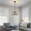 15.16" Black Crystal Chandelier, Morden 4-Light Dining Room Light Fixture