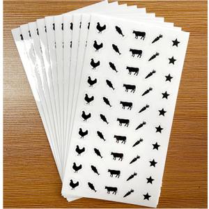 10 Sheets(500 Qty) Meal Stickers,Wedding Food Choice Sticker for Place Cards, Beef, Chicken,Fish (Black)