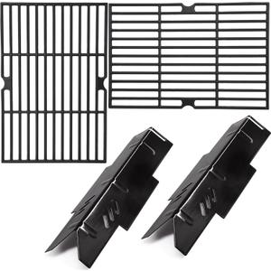 Criditpid Grill Replacement Parts for Dyna Glo DGF350CSP DGF350CSP-D 2 Burner Grill, Replacement for Dyna-Glo DGF350CSP Grates, Grill Heat Tents & Grill Grate Kit for Dyna Glo Heat Tent DGF350CSP