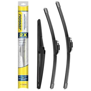 JINGOU Wiper Blades,26"/16"/14" Windshield Wipers Set,Compatible with Compatible with 2007-2012 Mazda CX-7,Front and Back Automotive Replacement Windshield Wiper blades(Pack of 3)