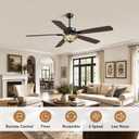 65" Tiffany Ceiling Fan with Light, Vintage Ceiling Fan