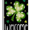 Welcome Garden Flag 12x18 Small Double Sided Shamrock Lucky Clover Outdoor Sign  Polka Dot Green Irish St Patricks Day Yard Decor DF1031