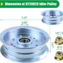 AUC17621 Idler Pulley John Deere Replaces 756-05034A Idler Pulley, GY20629, GY22082, GY20110 for John Deere D140 Z225 L130 D170 D130 LA145 L110 LA115 L120 E140 D110 LA105 S100 LA130 S170 Decks