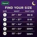 Depend Night Defense Adult Diapers, Incontinence & Postpartum Bladder Leak Underwear for Women, Disposable, Overnight, Large, Blush, 56 Count (4 Packs of 14), Packaging May Vary