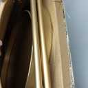 danpinera 2-Tier End Table, Outdoor Side Table Metal Round Side Table with Removable Tray, Small Folding Accent Table, Anti-Rust Nightstand for Bedroom Balcony Patio Living Room (Gold)