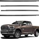 ItranMc Weatherstrip Window Molding Trim Seal For 2009-2021 Dodge Ram 1500 2500 3500 4500 5500 Truck Crew Cab,Black Outer Door Window Trim Seal Belt,Replace#55112376AH 55112377AH 55372138AH 55372139AH