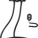 B-Land Upgrade Phone Holder for Bed, Neck Phone Holder Gooseneck Cell Phone Holders, Universal Mobile Phone Stand with Remote for Taking Videos & Group Photos (Black)