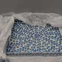 CLAYNIX Serving Tray 15.7" X11.8", Lacquer Mother of Pearl Inlay Mosaic Tray, Rectangle Wooden Marble Tray with Handles Trays for Tea, Breakfast in Bed, Table (Blue)